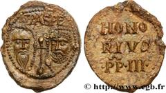 World coins PAPAL STATES - HONORIUS III Type : Bulle  Date : n.d.  Mint name / Town : Rome  Metal : lead  Diameter : 43,5  mm Orientation dies : 12  h. Weight : 52,45  g. Rarity : R2  Obverse legend :