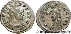 Roman coins CARUS Type : Aurelianus  Date : 283  Mint name / Town : Ticinum  Metal : billon  Millesimal fineness : 50  ‰ Diameter : 23  mm Orientation dies : 11  h. Weight : 3,64  g. Officine : 1re  O