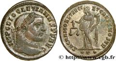 Roman coins DIOCLETIAN Type : Follis ou nummus  Date : 300-303  Mint name / Town : Ticinum  Metal : copper  Diameter : 27  mm Orientation dies : 6  h. Weight : 10,98  g. Officine : 3e  Obverse legend 