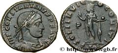 Roman coins CONSTANTINE I THE GREAT Type : Follis ou nummus  Date : 318  Mint name / Town : Arles  Metal : copper  Diameter : 19  mm Orientation dies : 12  h. Weight : 3,13  g. Rarity : R3  Officine :