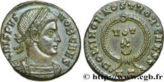 Roman coins CRISPUS Type : Centenionalis ou nummus  Date : 322-325  Mint name / Town : Ticinum  Metal : copper  Diameter : 17  mm Orientation dies : 6  h. Weight : 2,91  g. Rarity : R2  Officine : 3e 