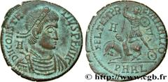 Roman coins CONSTANTIUS II Type : Maiorina, (MB, Æ 2)  Date : 351  Mint name / Town : Arles  Metal : copper  Diameter : 23,5  mm Orientation dies : 6  h. Weight : 6,99  g. Officine : 1re  Obverse lege