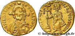 Byzantine coins JUSTINIAN II Type : Solidus  Date : 692-695  Mint name / Town : Constantinople  Metal : gold  Millesimal fineness : 1000  ‰ Diameter : 19,5  mm Orientation dies : 6  h. Weight : 4,43  