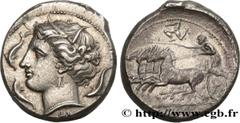 Greek Coins SICILY - SYRACUSE Type : Tétradrachme  Date : c.310-305 AC.  Mint name / Town : Syracuse, Sicile  Metal : silver  Diameter : 27  mm Orientation dies : 10  h. Weight : 16,81  g. Rarity : R1