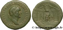 Roman coins VESPASIAN Type : Sesterce  Date : 76  Mint name / Town : Rome  Metal : bronze  Diameter : 34,5  mm Orientation dies : 12  h. Weight : 22,24  g. Rarity : R3  Obverse legend : IMP CAES VESPA