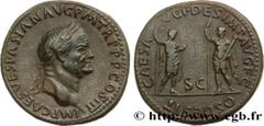Roman coins VESPASIAN, TITUS and DOMITIAN Type : Sesterce  Date : 71  Mint name / Town : Rome  Metal : bronze  Diameter : 31,5  mm Orientation dies : 12  h. Weight : 22,18  g. Rarity : R1  Obverse leg