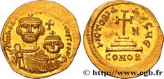 Byzantine coins HERACLIUS and HERACLIUS CONSTANTINE Type : Solidus  Date : 613-616  Mint name / Town : Constantinople  Metal : gold  Millesimal fineness : 1.000  ‰ Diameter : 21  mm Orientation dies :
