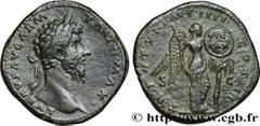 Roman coins LUCIUS VERUS Type : Sesterce  Date : 08-12/166  Date : 166  Mint name / Town : Rome  Metal : copper  Diameter : 33,5  mm Orientation dies : 6  h. Weight : 23,09  g. Rarity : R1  Officine :