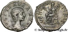 Roman coins JULIA PAULA Type : Denier  Date : 219  Mint name / Town : Rome  Metal : silver  Millesimal fineness : 500  ‰ Diameter : 18  mm Orientation dies : 12  h. Weight : 3,00  g. Rarity : R1  Obve