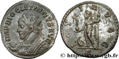 Roman coins DIOCLETIAN Type : Aurelianus  Date : printemps 290 - 291  Date : 290-291  Mint name / Town : Lyon  Metal : billon  Millesimal fineness : 50  ‰ Diameter : 22  mm Orientation dies : 7  h. We