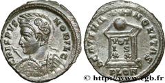 Roman coins CRISPUS Type : Centenionalis ou nummus  Date : 323-324  Mint name / Town : Londres  Metal : copper  Diameter : 20,5  mm Orientation dies : 6  h. Weight : 3,15  g. Rarity : R2  Obverse lege