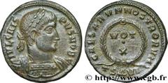 Roman coins CRISPUS Type : Centenionalis ou nummus  Date : 324  Mint name / Town : Thessalonique  Metal : copper  Diameter : 19  mm Orientation dies : 12  h. Weight : 2,99  g. Officine : 4e  Obverse l