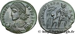 Roman coins CONSTANS Type : Maiorina  Date : 349  Mint name / Town : Constantinople  Metal : copper  Diameter : 21  mm Orientation dies : 12  h. Weight : 4,55  g. Officine : 10e  Obverse legend : D N 