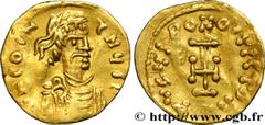Byzantine coins CONSTANS II Type : Tremissis  Date : c. 641-646  Mint name / Town : Constantinople  Metal : gold  Millesimal fineness : 1000  ‰ Diameter : 16  mm Orientation dies : 6  h. Weight : 1,41