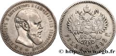 World coins RUSSIA - ALEXANDER III Type : 1 Rouble  Date : 1892  Mint name / Town : Saint-Petersbourg  Quantity minted : 2131000  Metal : silver  Millesimal fineness : 900  ‰ Diameter : 33,5  mm Orien