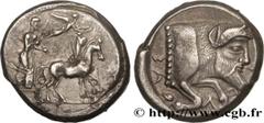 Greek Coins SICILY - GELA Type : Tétradrachme  Date : c. 480/475-475/470 AC.  Mint name / Town : Géla, Sicile  Metal : silver  Diameter : 24  mm Orientation dies : 6  h. Weight : 17,40  g. Rarity : R2