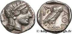 Greek Coins ATTICA - ATHENS Type : Tétradrachme  Date : c. 420 AC.  Mint name / Town : Athènes, Attique  Metal : silver  Diameter : 25  mm Orientation dies : 6  h. Weight : 17,18  g. Obverse legend : 
