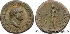 Roman coins VESPASIAN Type : Sesterce  Date : 71  Mint name / Town : Rome  Metal : copper  Diameter : 32,5  mm Orientation dies : 6  h. Weight : 23,07  g. Rarity : R1  Obverse legend : IMP CAES VESPAS