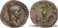 Roman coins MAXIMUS CAESAR Type : Sesterce  Date : automne  Date : 236  Mint name / Town : Rome  Metal : copper  Diameter : 29,5  mm Orientation dies : 11  h. Weight : 19,38  g. Rarity : R1  Obverse l