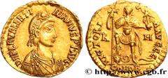 Roman coins VALENTINIAN III Type : Solidus  Date : 425-426  Mint name / Town : Rome  Metal : gold  Millesimal fineness : 1000  ‰ Diameter : 21  mm Orientation dies : 12  h. Weight : 4,48  g. Rarity : 