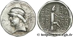 ROYAUME PARTHE - PHRAATES II(138-127 avant J.-C.) Drachme N° v28_0078    Date : c. 130 AC. Nom de l'atelier : Tambrax (Sari) Métal : argent Diamètre : 19mm Axe des coins : 12h. Poids : 4,40g. Degré de