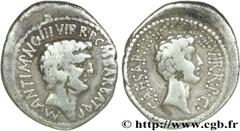 MARC ANTOINE et OCTAVE(41 avant J.-C.)Marcus Antonius, Caius Julius Cوsar Octavianus Denier N° v28_0116    Date : c. 41 AC. Nom de l'atelier : Asie, Ephèse Métal : argent Diamètre : 21mm Axe des coins