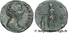 FAUSTINE MERE(+141)Annia Galeria FaustinaConsécration d'Antonin le Pieux Sesterce, (GB, ئ 28) N° v28_0214    Date : c. 147 Nom de l'atelier : Rome Métal : bronze Diamètre : 28mm Axe des coins : 12h. P