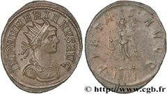 NUMERIEN(12/282-11/284)Marcus Aurelius NumerianusAuguste(03/283-11/284) Aurelianus N° v28_0364    Date : 283 Nom de l'atelier : Rome Métal : billon Diamètre : 23mm Axe des coins : 11h. Poids : 3,57g. 