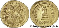 HERACLIUS et HERACLIUS CONSTANTIN(22/01/613-4/07/638) Solidus N° v28_0468    Date : 626-629 Nom de l'atelier : Constantinople Métal : or Diamètre : 20,5mm Axe des coins : 6h. Poids : 4,43g. Degré de r