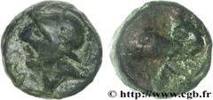 MASSALIA - MARSEILLE(IIIe - Ier siècles avant J.-C.) Bronze au dauphin, (PB, ئ 12) N° v28_0516    Date : après 49 AC. Métal : bronze Diamètre : 11,6mm Axe des coins : 12h. Poids : 2,62g. Degré de rare