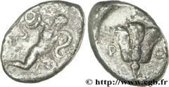 CARIE - خLES DE CARIE - RHODES(Ve - IVe siècles avant J.-C.) Tridrachme ou double sicle N° v29_0034    Date : 394-387 AC. Nom de l'atelier : Rhodes Métal : argent Diamètre : 20,6mm Axe des coins : 12h