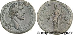ANTONIN LE PIEUX(25/02/138-7/03/161)Titus Aurelius Fulvus Boionius Arrius AntoninusAuguste(10/07/138-7/03/161) Sesterce, (GB, ئ 31) N° v29_0203    Date : 142 Nom de l'atelier : Rome Métal : cuivre Dia