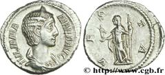 JULIA MAMEE(+235)Julia MamaeaFille de Julia Mوsa, mère d'Alexandre Sévère - Augusta(221-235) Denier N° v29_0293    Date : 226 Nom de l'atelier : Rome Métal : argent Diamètre : 18mm Axe des coins : 6h.