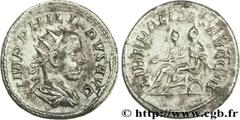 PHILIPPE II(05/244-09/249)Marcus Julius PhilippusAuguste(04/247-09/249) Antoninien N° v29_0323    Date : 249 Nom de l'atelier : Rome Métal : billon Diamètre : 22,5mm Axe des coins : 12h. Poids : 5,08g