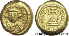 CONSTANS II(09/641-15/07/668) Solidus globulaire N° v29_0540    Date : 644-645 Nom de l'atelier : Carthage Métal : or Diamètre : 11,5mm Axe des coins : 6h. Poids : 4,34g. Degré de rareté : R2 Etat de 