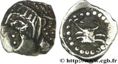 MASSALIA - MARSEILLE(474-410 avant J.-C.) Litra au crabe, imitation N° v29_0550    Date : c. 470-450 AC. Métal : argent Diamètre : 10,1mm Axe des coins : 4h. Poids : 0,58g. Degré de rareté : UNIQUE Et