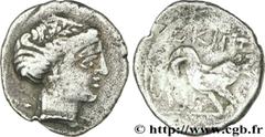 MASSALIA - MARSEILLE(474-410 avant J.-C.) Drachme OKIPT, second exemplaire connu N° v29_0567    Date : c. 150-130 AC. Métal : argent Diamètre : 16,6mm Axe des coins : 8h. Poids : 2,29g. Degré de raret