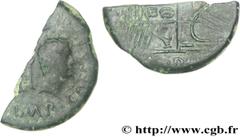 LUGDUNUM - LYON - OCTAVE ET JULES CESAR(Ier siècle avant J.-C. - Ier siècle après J.-C.) Dupondius “COPIA” coupé en deux verticalement ou as N° v29_0574    Date : c. 36 AC. Nom de l'atelier : Gaule, L