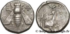 Greek Coins IONIA - EPHESUS Type : Tétradrachme Date : c. 350-340 AC. Mint name / Town : Éphèse, Ionie Metal : silver Diameter : 23 mm Orientation dies : 12 h. Weight : 15,16 g. Obverse description : 