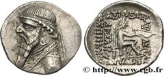 Greek Coins PARTHIA - PARTHIAN KINGDOM - MITHRADATES II Type : Drachme Date : c. 109 - 96/95 AC. Mint name / Town : Ecbatane, Médie Metal : silver Diameter : 20 mm Orientation dies : 12 h. Weight : 4,