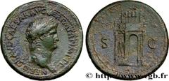 Roman Coins NERO Type : Sesterce Date : 64 Mint name / Town : Rome Metal : bronze Diameter : 35 mm Orientation dies : 6 h. Weight : 25,18 g. Rarity : R2 Obverse legend : NERO. CLAVD. CAESAR. AVG. GER.