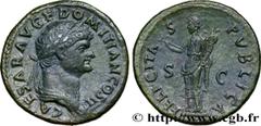 Roman Coins DOMITIANUS Type : As Date : 72 Mint name / Town : Rome Metal : copper Diameter : 26,5 mm Orientation dies : 6 h. Weight : 10,84 g. Obverse legend : CAESAR AVG F DOMITIAN COS II Obverse des
