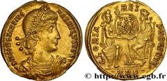 Roman Coins CONSTANTIUS II Type : Solidus Date : 353-354 Mint name / Town : Thessalonique Metal : gold Millesimal fineness : 1000 ‰ Diameter : 21 mm Orientation dies : 12 h. Weight : 4,43 g. Rarity : 