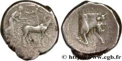 Greek Coins SICILY - GELA Type : Tétradrachme Date : c. 420-415 AC. Mint name / Town : Géla, Sicile Metal : silver Diameter : 26 mm Orientation dies : 11 h. Weight : 17,15 g. Rarity : R2 Obverse legen