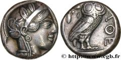 Greek Coins ATTICA - ATHENS Type : Tétradrachme Date : c. 410 AC. Mint name / Town : Attique, Athènes Metal : silver Diameter : 23,5 mm Orientation dies : 6 h. Weight : 17,18 g. Obverse legend : Anépi
