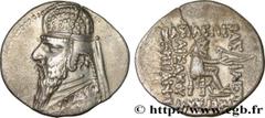 Greek Coins PARTHIA - PARTHIAN KINGDOM - MITHRADATES II Type : Drachme Date : c. 100-88 AC. Mint name / Town : Ecbatane Metal : silver Diameter : 20 mm Orientation dies : 12 h. Weight : 4,07 g. Rarity