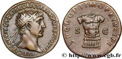 Roman coins TRAJANUS Type : Dupondius Date : 107 Mint name / Town : Rome Metal : bronze Diameter : 27 mm Orientation dies : 7 h. Weight : 10,97 g. Rarity : R1 Obverse legend : IMP CAES NERVAE TRAIANO 