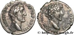 Roman coins ANTONINUS PIUS and MARCUS AURELIUS CAESAR Type : Denier Date : 141 Mint name / Town : Rome Metal : silver Millesimal fineness : 850 ‰ Diameter : 18 mm Orientation dies : 12 h. Weight : 3,2
