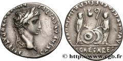 Roman coins AUGUSTUS, CAIUS and LUCIUS Type : Denier  Date : 2 AC. - AD. 12  Mint name / Town : Lyon  Metal : silver  Millesimal fineness : 900  ‰ Diameter : 19,5  mm Orientation dies : 10  h. Weight 