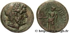 BRUTTIUM - RHEGIUM(203-89 avant J.-C.) Tetras, (PB, ئ 15) N° v31_0012    Date : c. 203-89 AC. Nom de l'atelier : Rhégium Métal : cuivre Diamètre : 14mm Axe des coins : 3h. Poids : 2,33g. Degré de rare